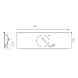 Plan Vasque Lavabo à Poser Rectangle CSI Floride PMR 900