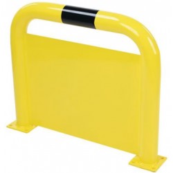 Arceau Barrière de Protection Acier avec Plaque Anti-Encastrement Jaune et Noir