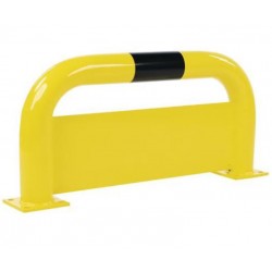 Arceau Barrière de Protection Acier avec Plaque Anti-Encastrement Jaune et Noir