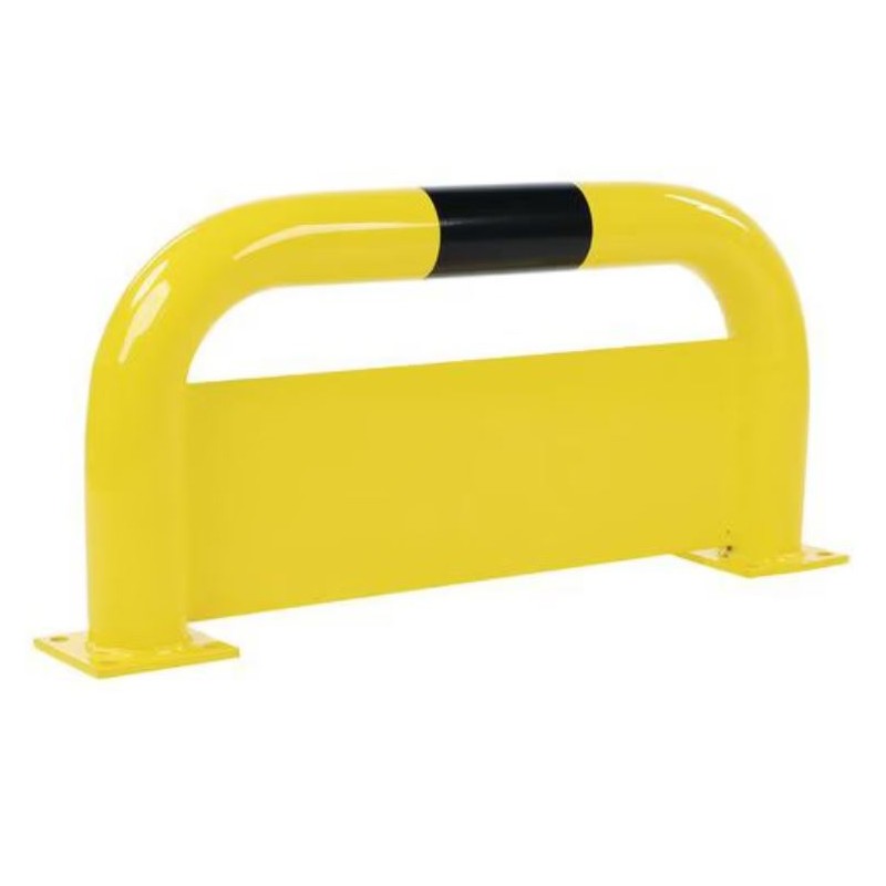 Arceau Barrière de Protection Acier avec Plaque Anti-Encastrement Jaune et Noir