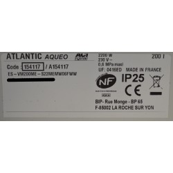 Chauffe-Eau Électrique 200L ATLANTIC Aquéo Connecté 154117