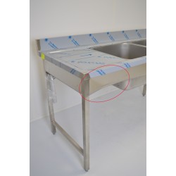 Plonge Inox 2 Bacs 1 égouttoir BOBET sur Pieds avec Dosseret Pas Cher