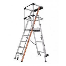 Escabeau Plate-Forme Double Tablette TUBESCA Raptor Garde-Corps Lisse 6 Marches H2.94m