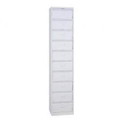 Armoire Colonnes à Clapets 10 Cases MTI en Tôle Galvanisé Gris L41xH198xP35cm - FDC10-GC
